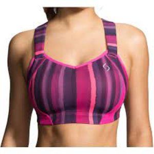 Brooks Pink Purple Juno High Impact Training Sports Bra